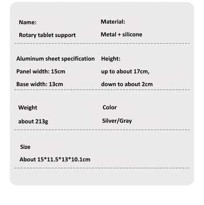 360°-Tabletständer – Verstellbare, faltbare Aluminiumhalterung für iPad Pro, Air, Mini & Smartphones