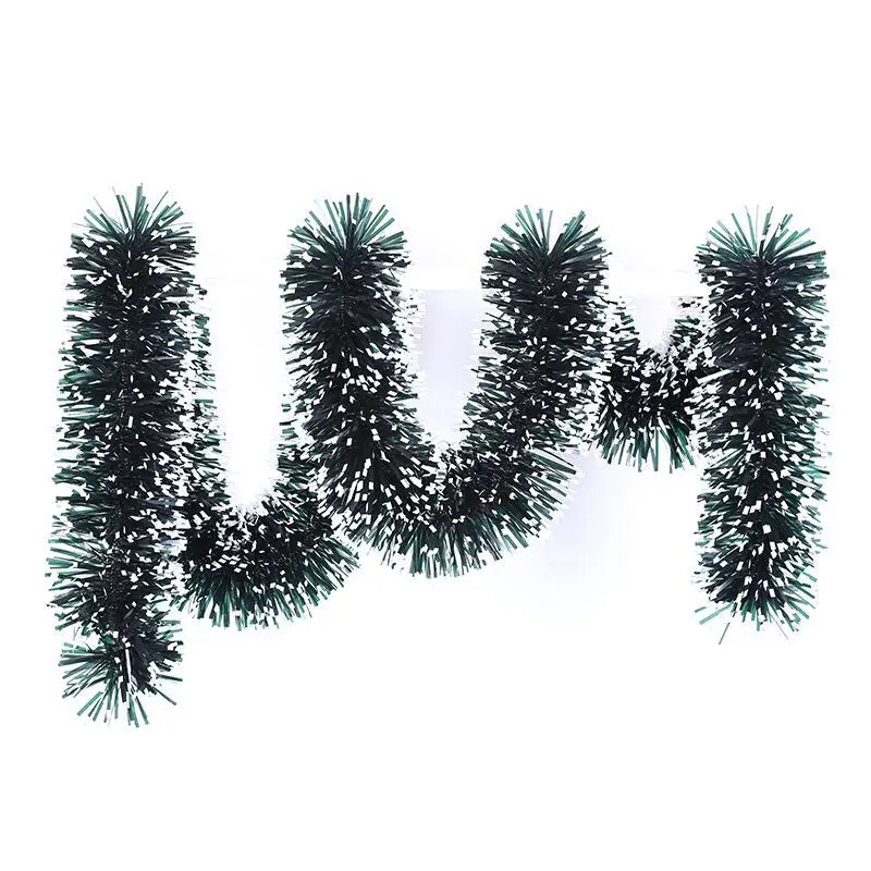 2M LED Light Christmas Tinsel Garland Shiny Metallic Twist Hanging Ornament Artificial Xmas Garland Fireplace Mantel Home Party