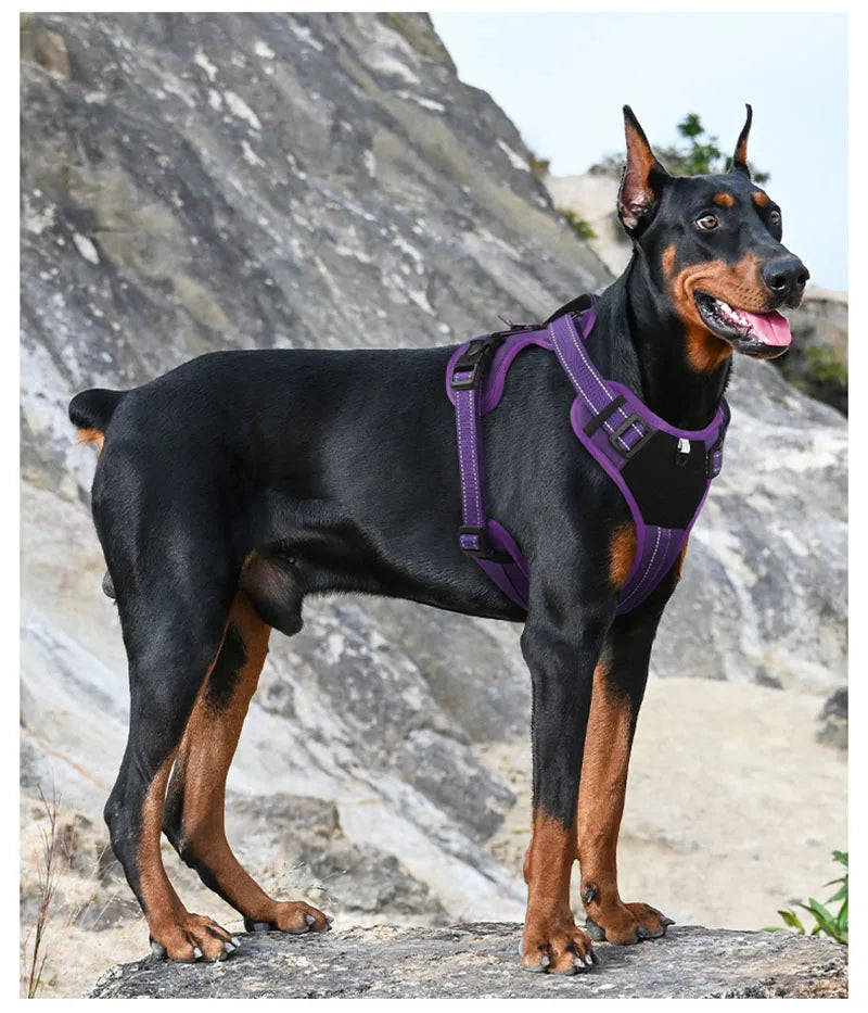 New Reflective Tactical Dog Harness No Pull Adjustable Vest Explosion Proof Durable Pet Chest Strap For Small Medium Large Dogs