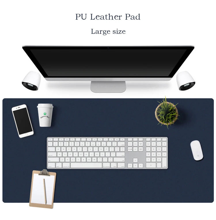 PU Leather Large Desk Mat Waterproof Anti‑Slip Office Desktop Pad Soft Large Mouse Pad For Laptop Keyboard Gaming Desk Mat