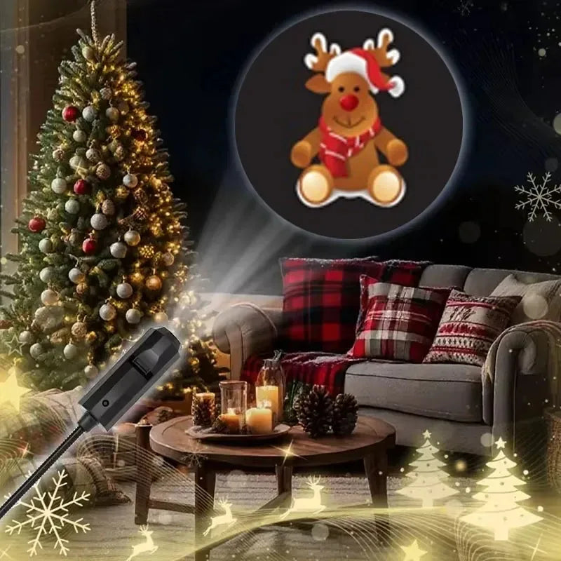 Rotating Christmas Projector Night Light – 4 or 10 Pattern Modes