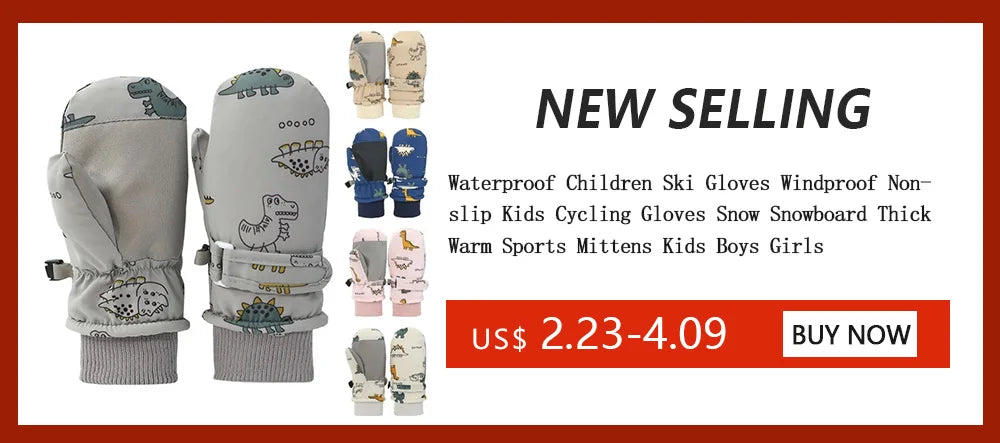 Kids' Rabbit Ski Mittens – Thick Warm Snow Mittens (Ages 2–6)