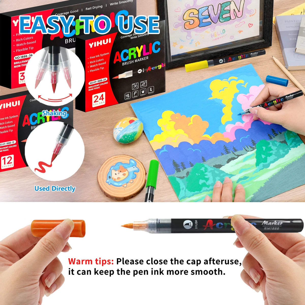 Acrylic Paint Markers – Brush-Tip Paint Pens, 12 to 60 Colours