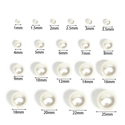 Perles en vrac pour bijoux DIY | Perles d'imitation en ABS blanc