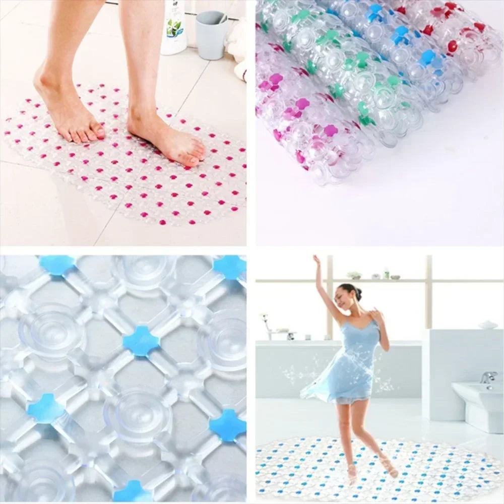 Non-Slip PVC Bath Mat with Suction Cups, 37.5 x 67 cm