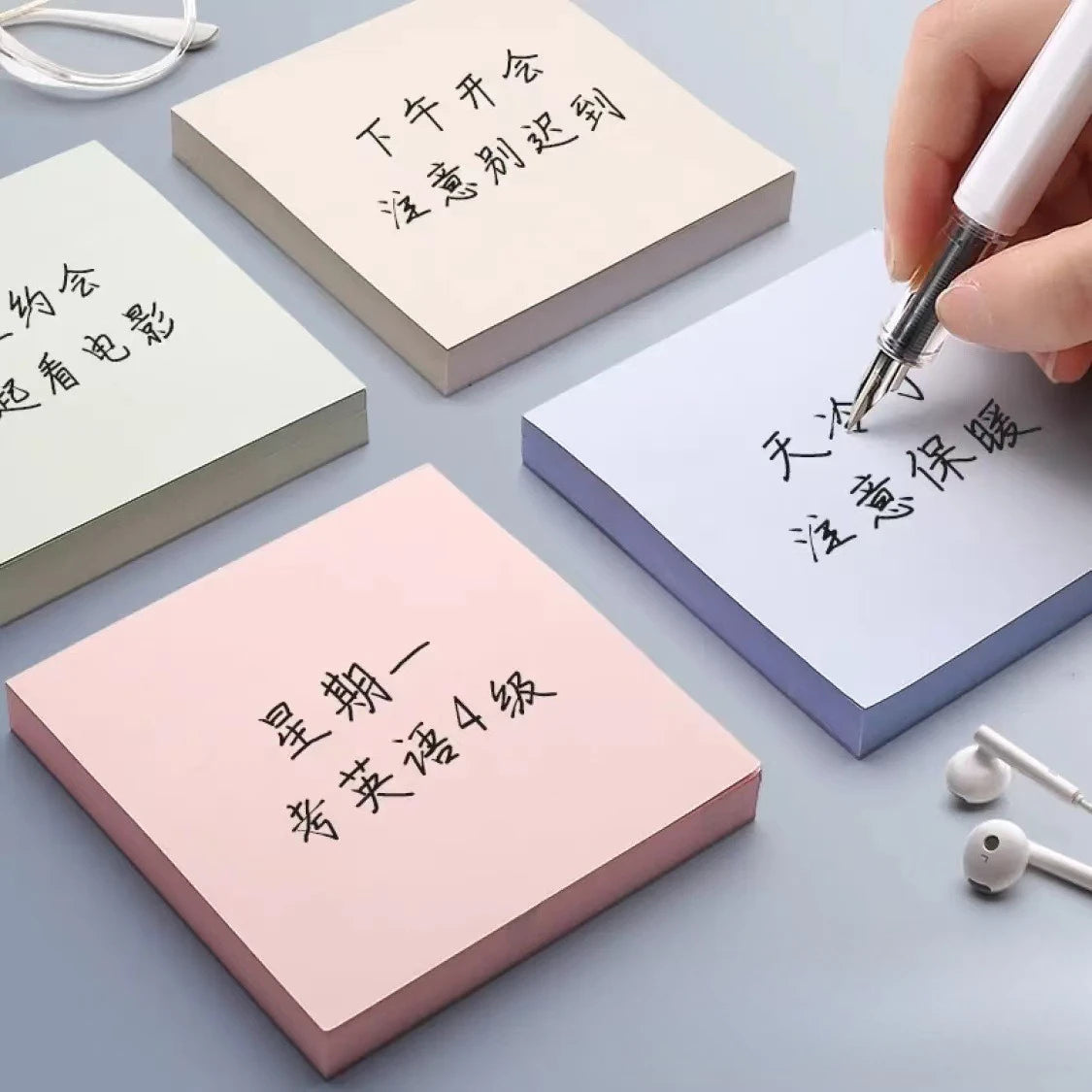 Cute Morandi Sticky Notes Pad Kawaii Memo Pads Repositionable Self-Stick Note Paper forOffice School Student Stationery Supplies
