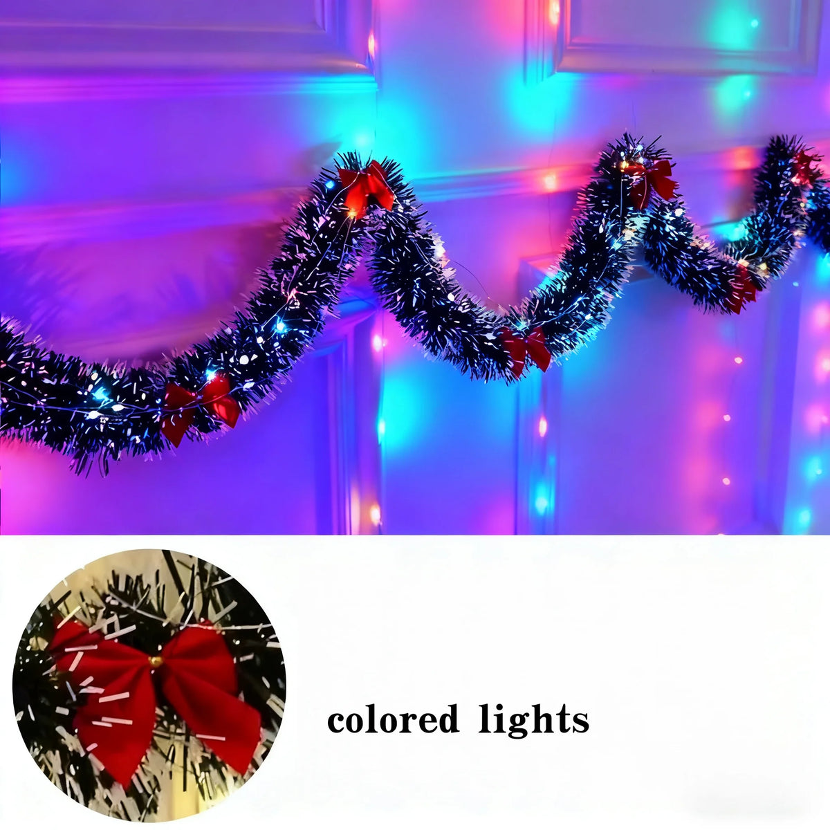 Metallic Christmas Garland with LED Lights – 2 m Twist Garland