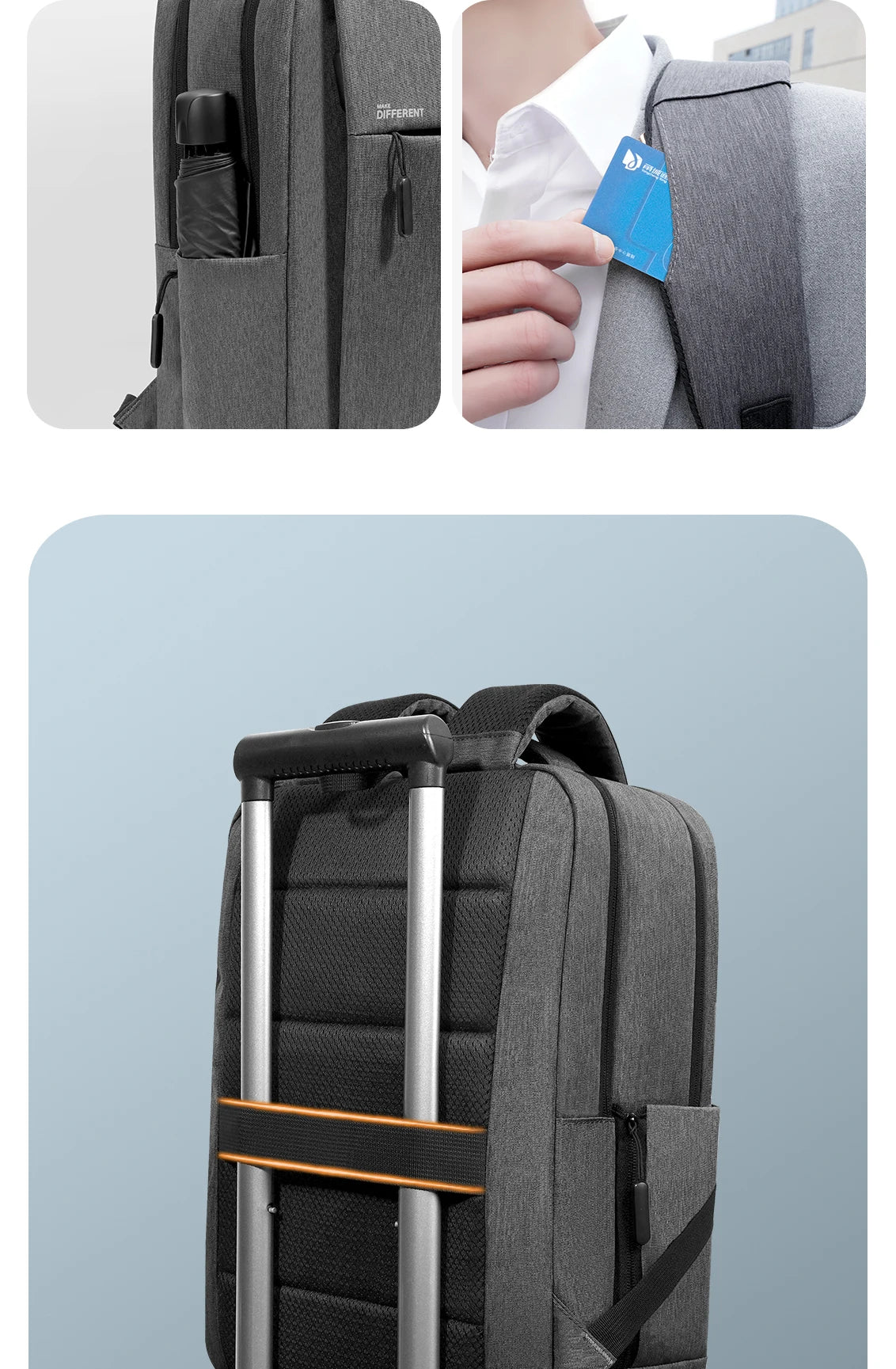 Anti-Theft Laptop Backpack - Travel Daypack & School Rucksack for Men and Women