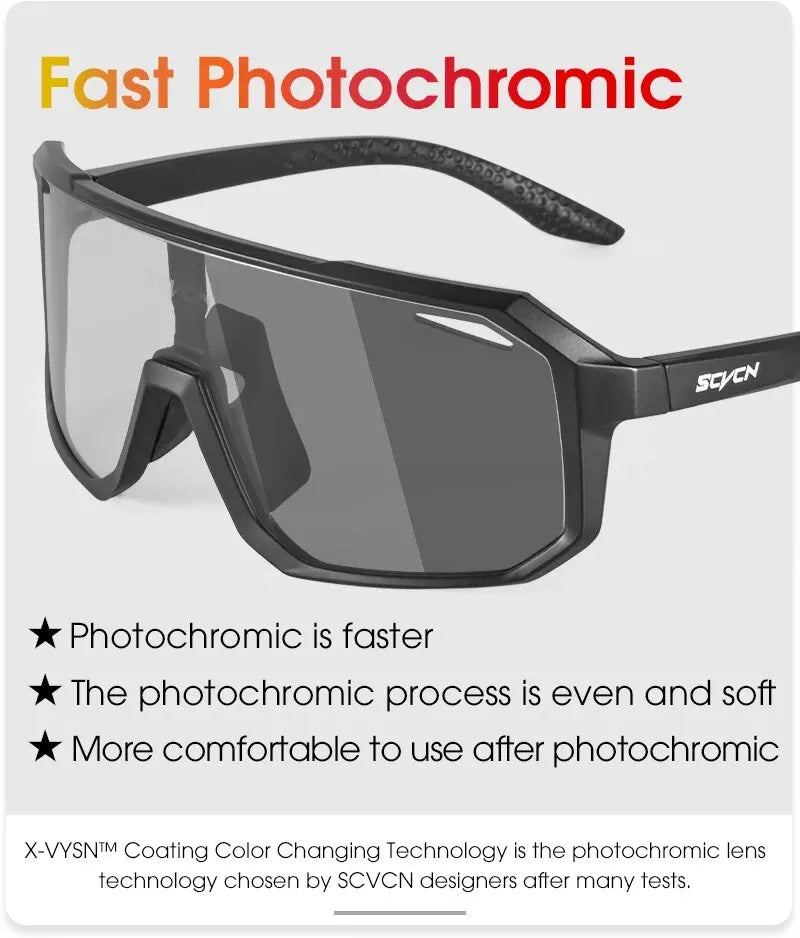 Photochromic Cycling Glasses – UV400 Sports Sunglasses for Men & Women | Bike, Hiking & Outdoor