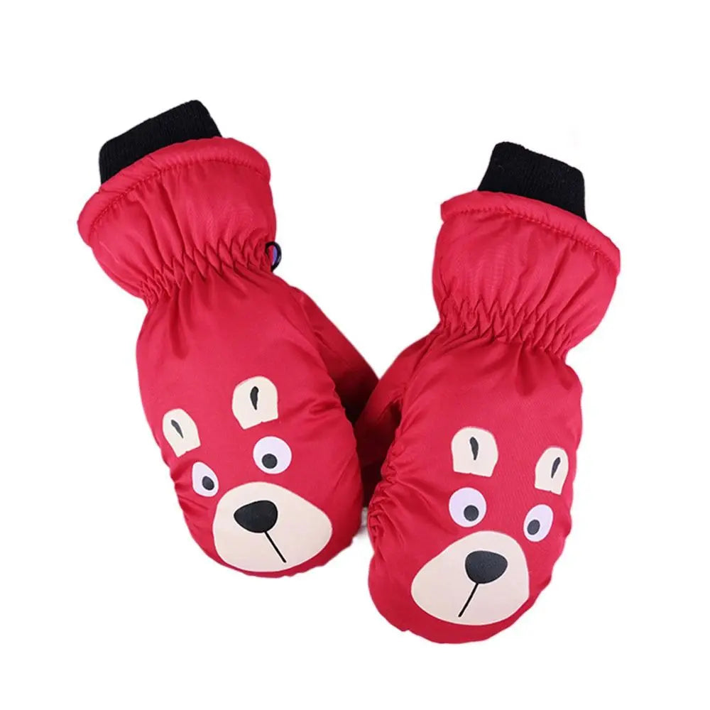 Kids' Cartoon Ski Gloves – Thick Windproof Snow Gloves (Ages 5–8)