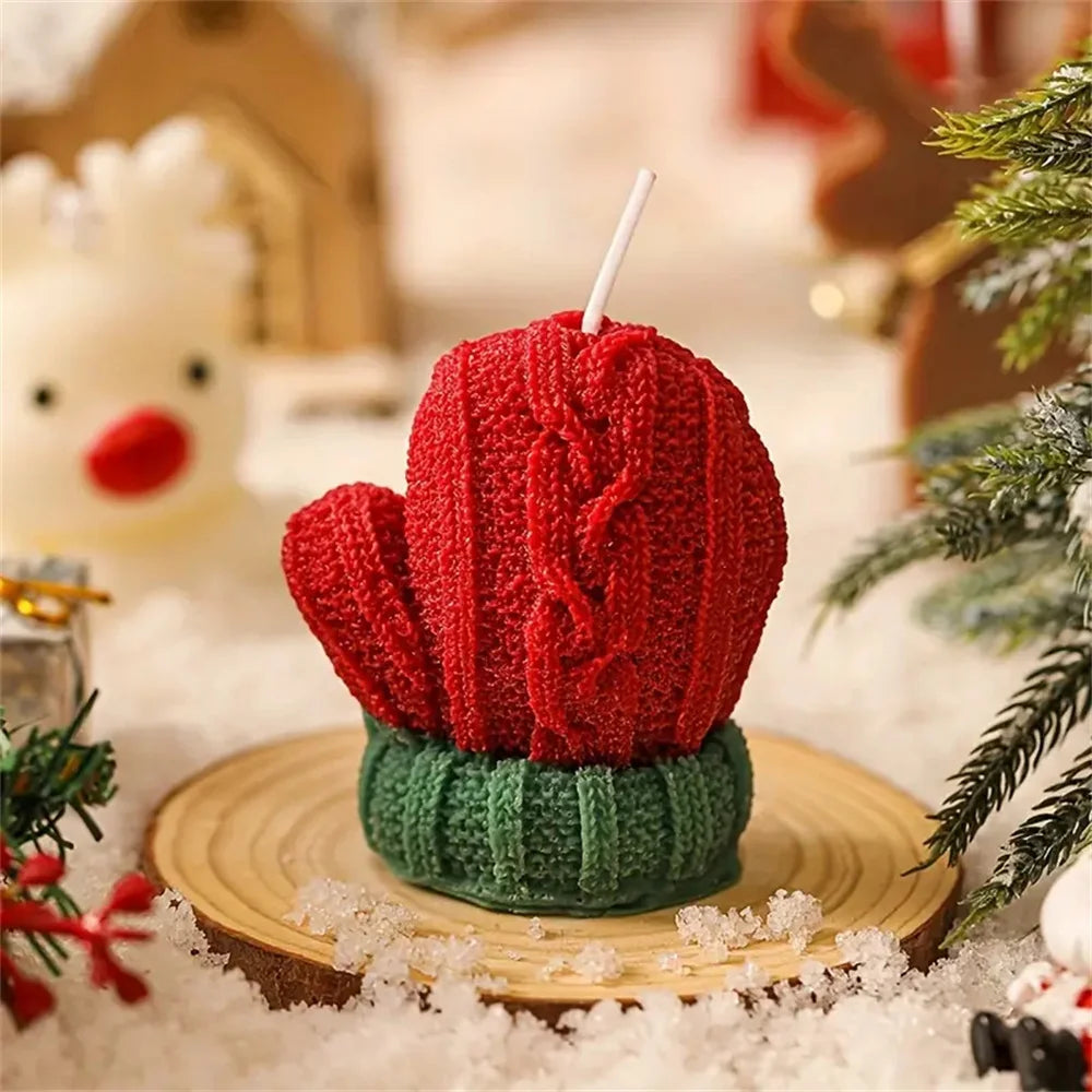Christmas Gloves Scented Candle for Weddings Birthdays New Year Gift Photoprops Aromatherapy Candles Home Festive Ambiance Decor