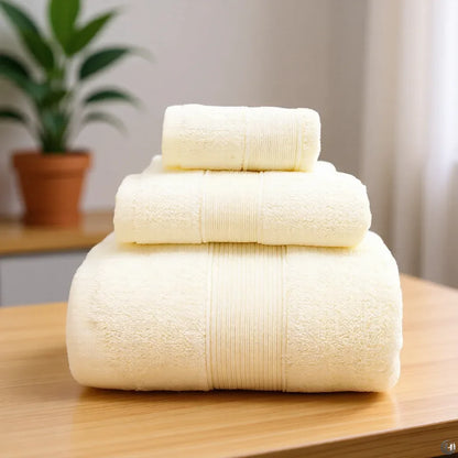 Juego de toallas de algodón de 600 g/m² – 3 piezas, cero torsión y esponjosas