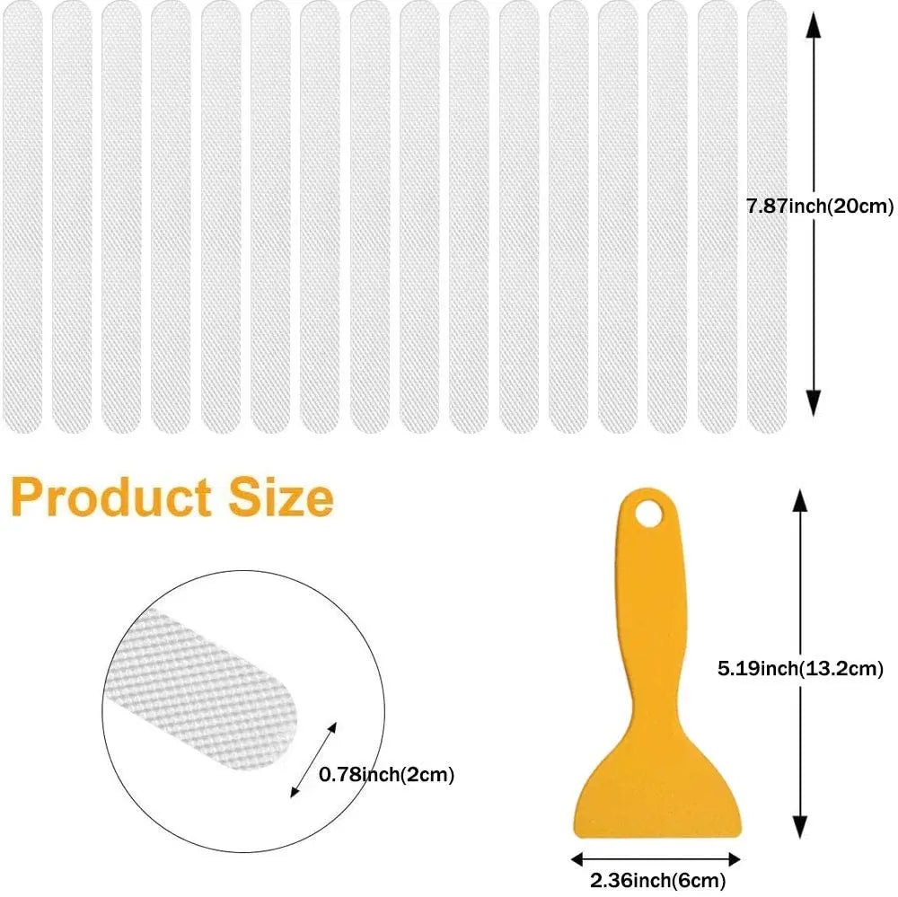 Non-Slip Bath & Shower Stickers with Scraper, 24-Piece Set