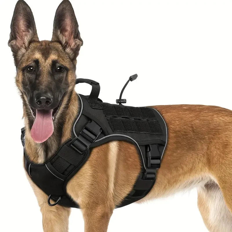 Adjustable No-Pull Tactical Dog Harness with Handle for Large Dogs - Reflective  Vest for Labrador Retriever, Siberian H