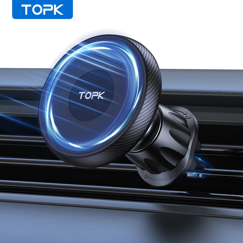 TOPK Magnetic Car Phone Mount – MagSafe-Compatible Air Vent Holder