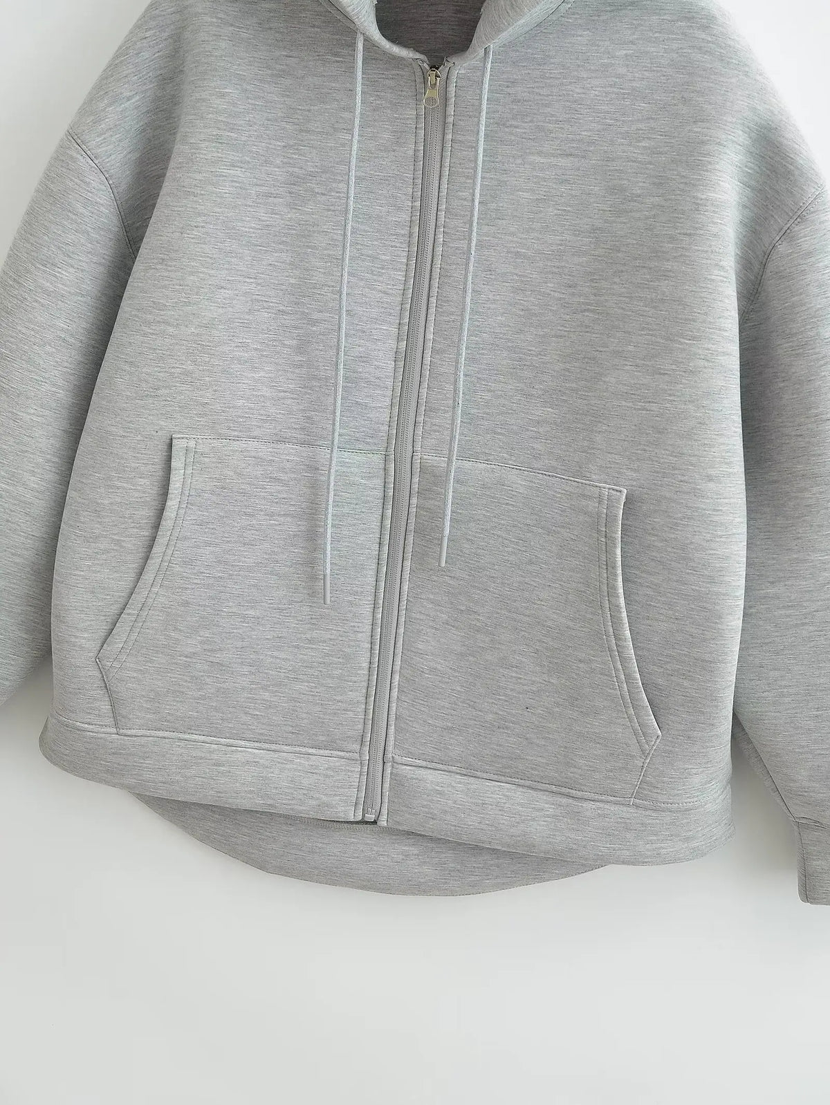 HH Autumn Winter Women's Zipper Hoodie Coat High Street Double Pockets Oversize Jakcet Loose Sweatshirts Outerwear Top