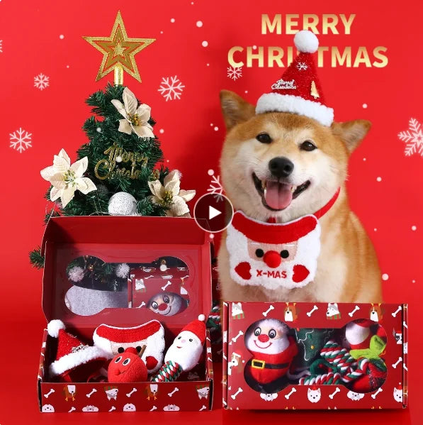 Pet Dog Plush Noise Chewing Toy Santa Elk Gingerbread Man Donut Cat Dog Christmas Series Cartoon Dog Toy Plush Squeak Pet Toy