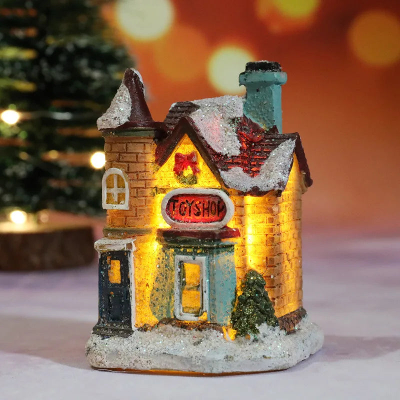 Light-Up Christmas Village House – Battery LED Resin Ornament