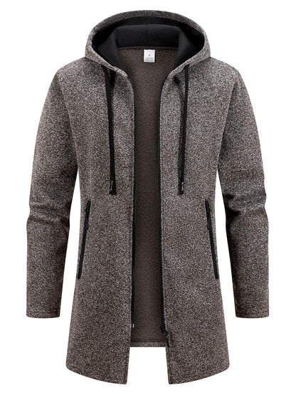 Kapuzenjacke für Herren mit Reißverschluss für den lässigen Lagenlook