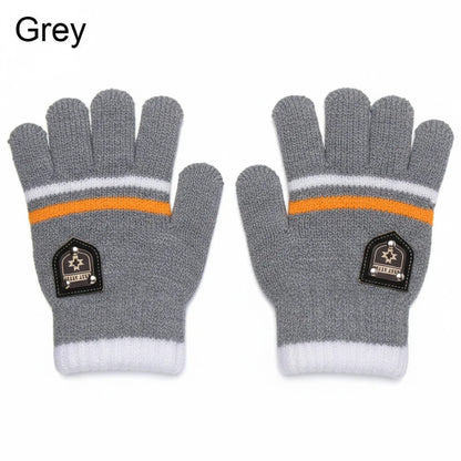 Guantes de punto de invierno para niños – Guantes gruesos de cinco dedos (5–10 años)
