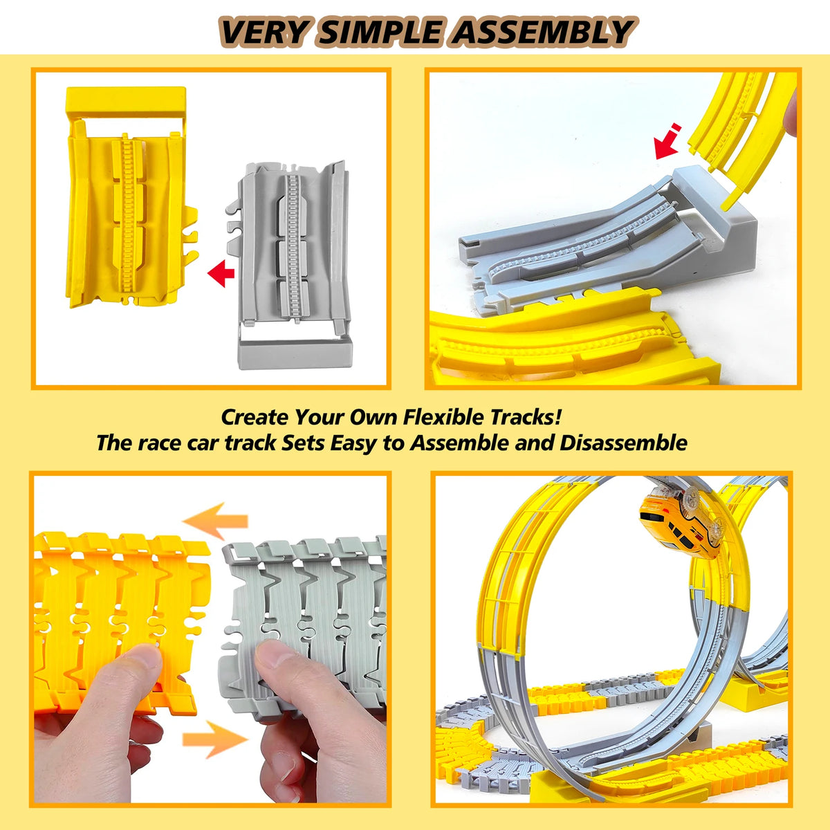 Magic Climbing Track Set – Flexible Race Track with Engineering Cars