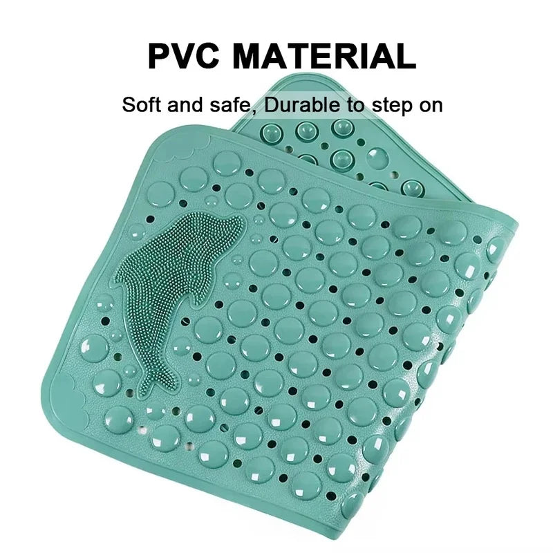 Dolphin Non-Slip Bath Mat with Suction Cups, 35 x 70 cm