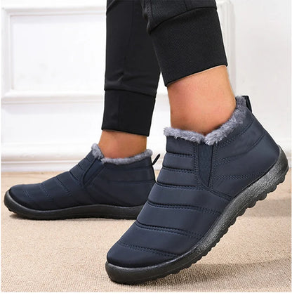 Botas de invierno sin cordones para hombre con forro de felpa HAJINK
