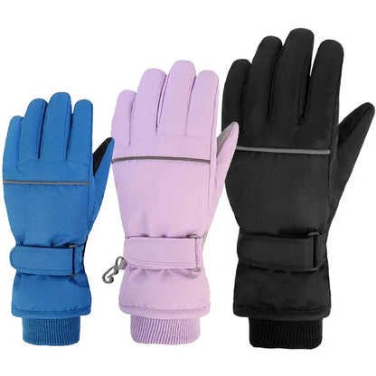 Gefütterte Skihandschuhe für Kinder – Plüschgefütterte Schneehandschuhe (Alter 4–13)