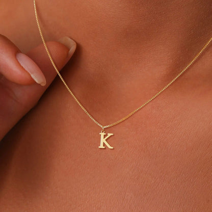 Initial Letter Necklace – Gold-Tone Stainless Steel A–Z Pendant