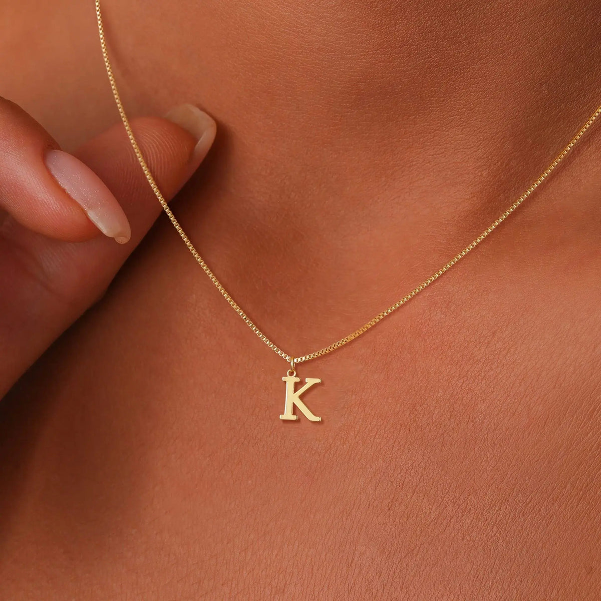 Initial Letter Necklace – Gold-Tone Stainless Steel A–Z Pendant