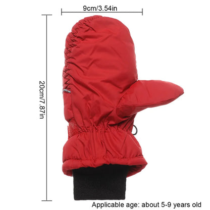 Guantes de esquí ajustables para niños – Guantes para nieve con forro de terciopelo (5–9 años)