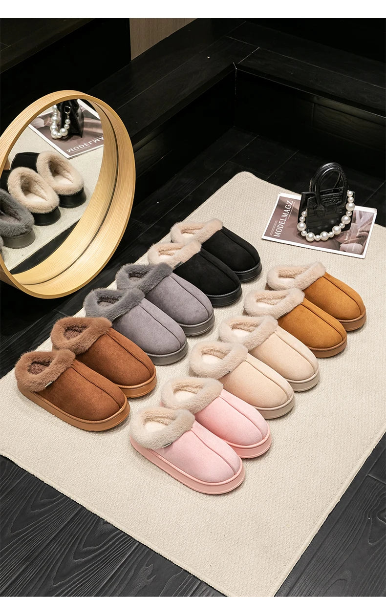 Women's Fluffy Winter Slippers – Warm Non-Slip House Slippers