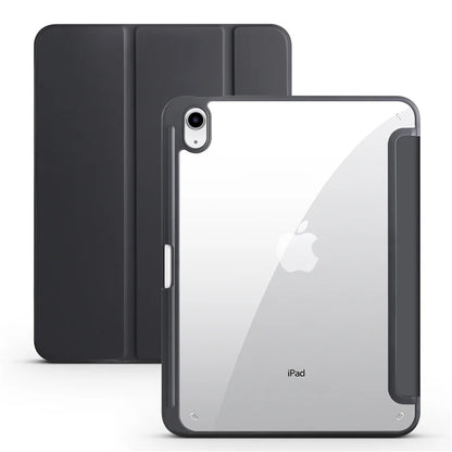 Black and clear tablet case with 'iPad' branding on a white background