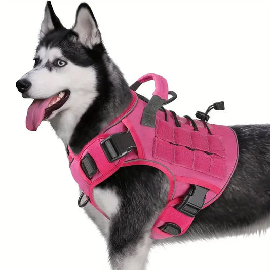 No-Pull Tactical Dog Harness with Handle | Adjustable Reflective Vest for Large Dogs