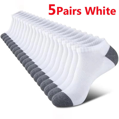 Men's Ankle Running Socks – 5 Pairs, Breathable Low-Cut Sport Socks