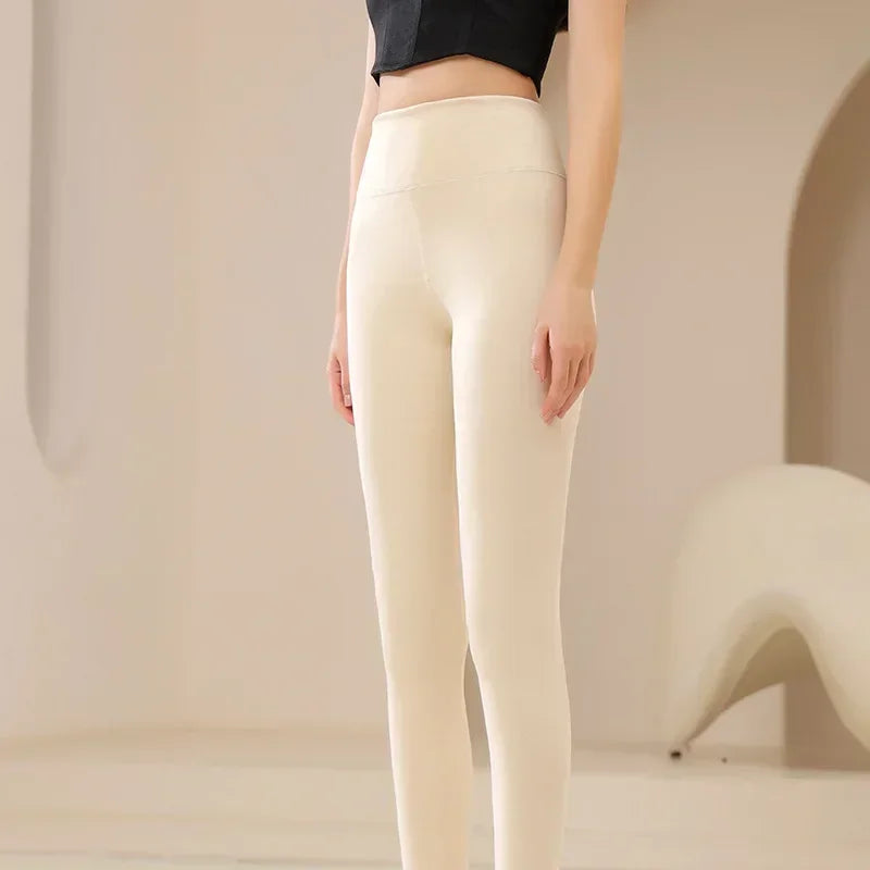 Fleece-Lined Sheer-Look Tights – Women's Thermal Winter Tights