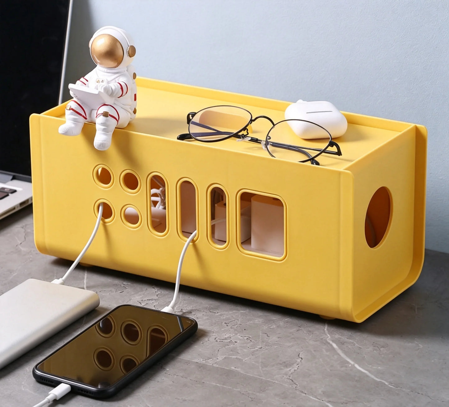 1pc Home Power Strip Wire Storage Box, Creative Multi-functional Data Cable Storage Box