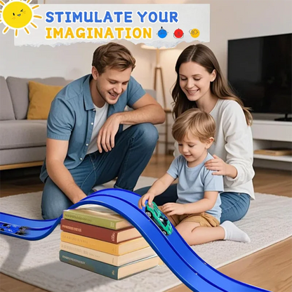 Race Track Car Ramp Toy – Gliding Rail Racing Set for Toddlers