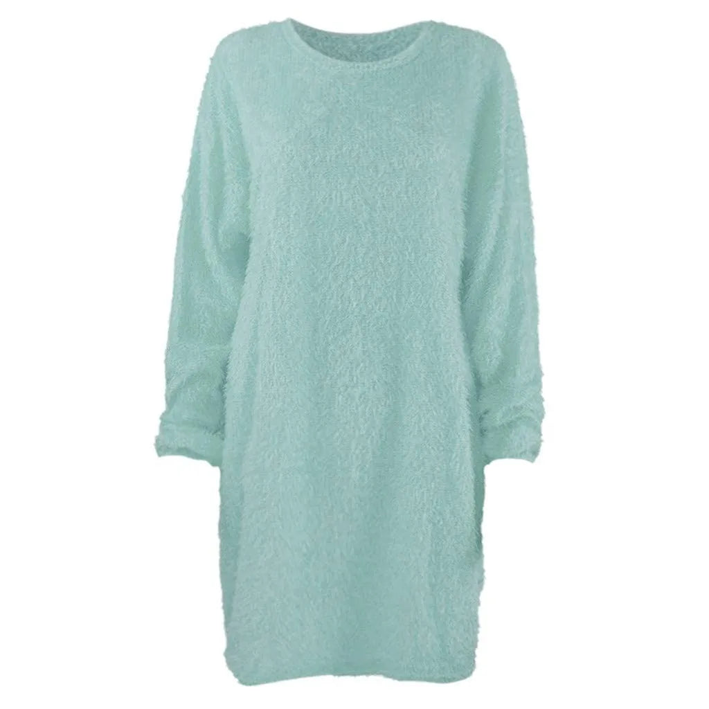Women's Crewneck Knee-Length Sweater Dress