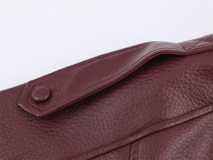 Chaqueta de cuero sintético con cremallera para mujer Guobioziy