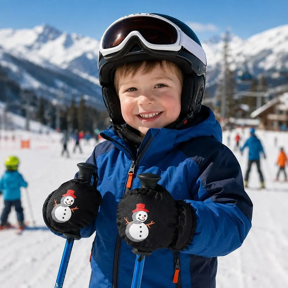 Kids' Thickened Ski Gloves – Windproof Non-Slip Snow Gloves (Ages 2–5)