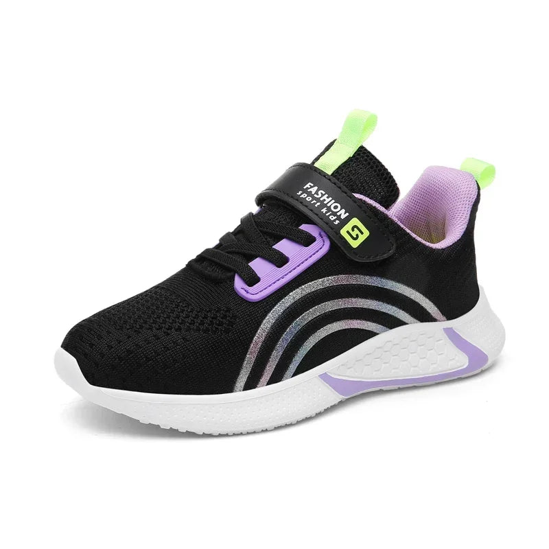 Cute Girls Casual Shoes White Mesh Sneakers Student Kids Summer Sock Footwear Fashion Children Sport Shoes Tenis Running Autumn