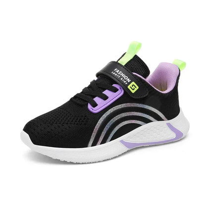 Scarpe casual da bambina, sneaker bianche in mesh, calzature estive da scuola a calzino, scarpe sportive alla moda per ragazze, scarpe da corsa autunnali