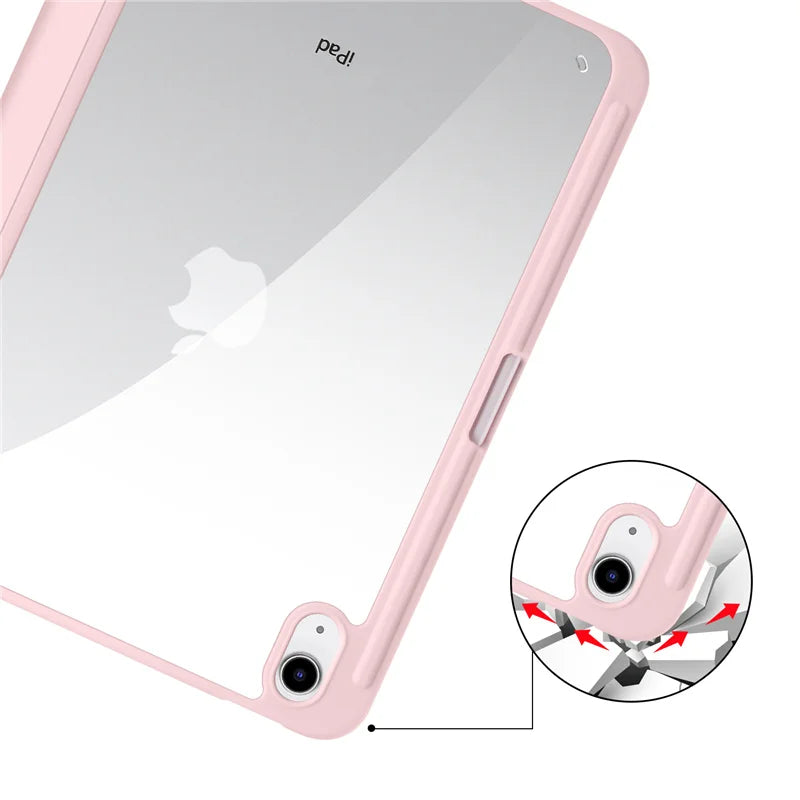 Close-up of a pink phone case with a detailed inset showing the design