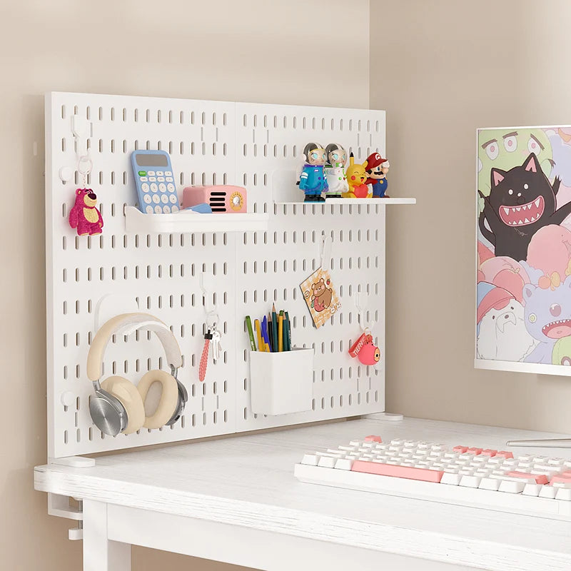 No Drill Desktop Pegboard Rack Gaming Room Organizer For Controllers Headphones Switch Figurine Stationery Storage