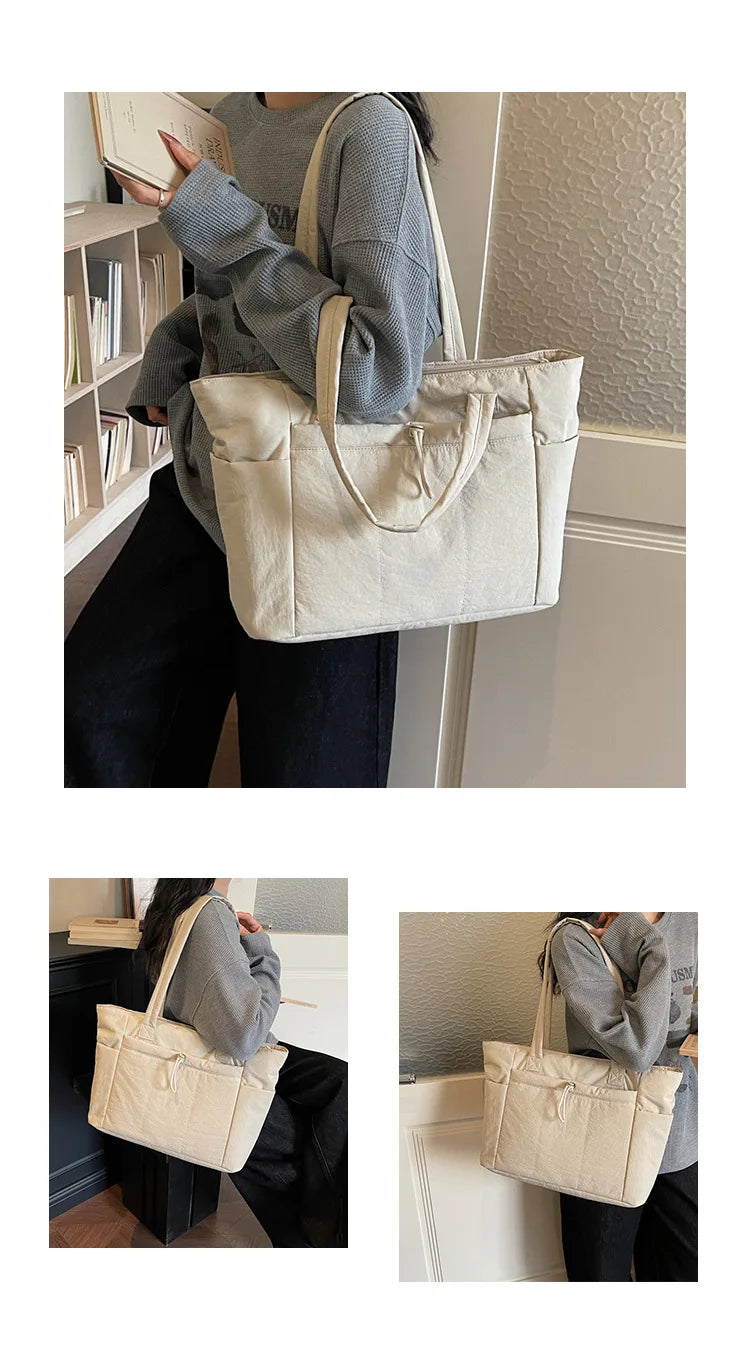 Women's Quilted Laptop Tote 13.3"-16" - Lightweight Travel Shoulder Bag
