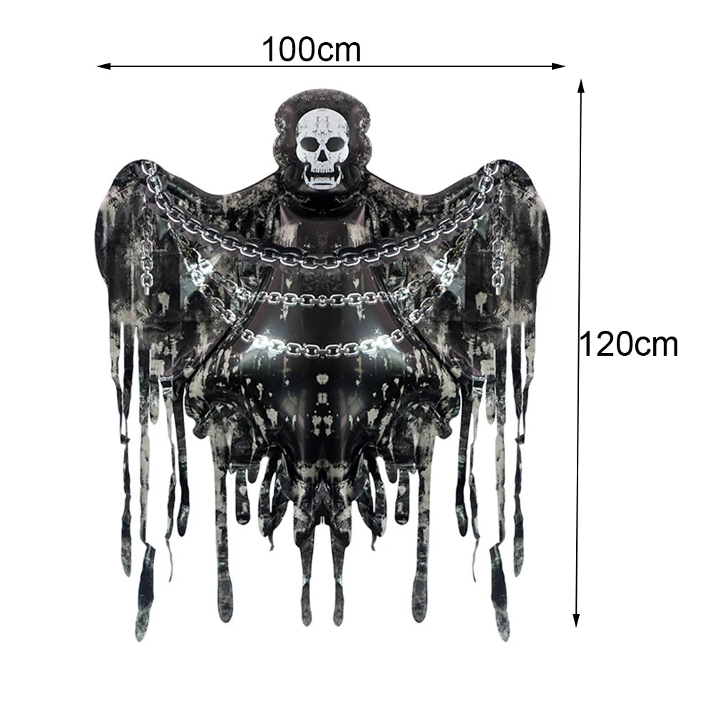 Halloween Standing Foil Balloons – Haunted House, Skull, Witch & Coffin Mylar Decorations