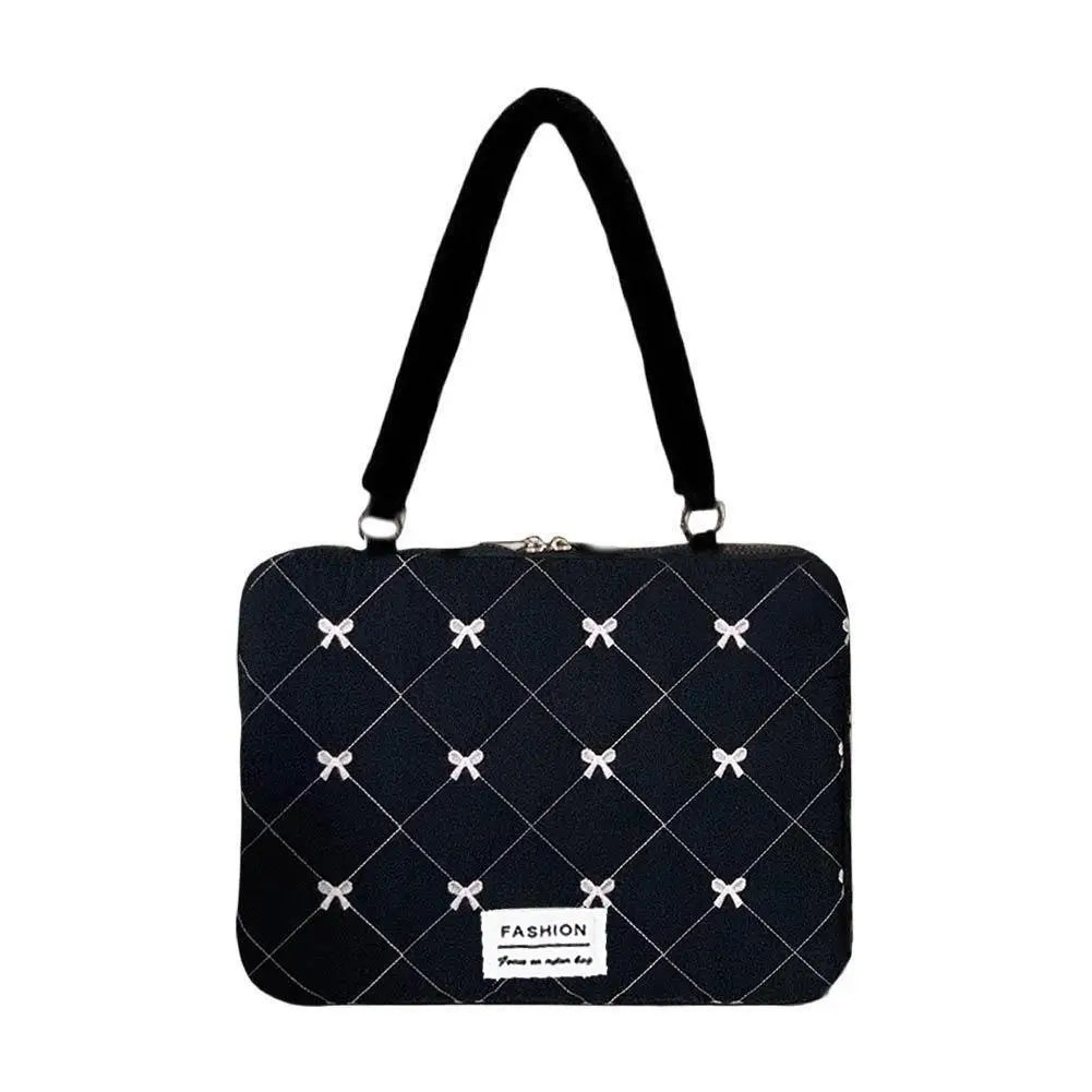 Cute Bow Laptop Sleeve 15" - Soft Padded Notebook Case with Handle