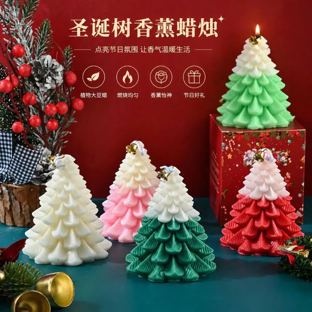 2026 Scented candle Christmas Tree Aromatic Candle with Hand Gift Ins Creative Home Decoration Set Shooting Props Holiday Gift