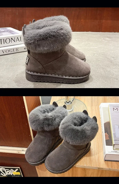 Botas de invierno bajas para niña con parte superior de poliéster